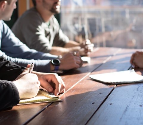 Advisors reviewing a plan together